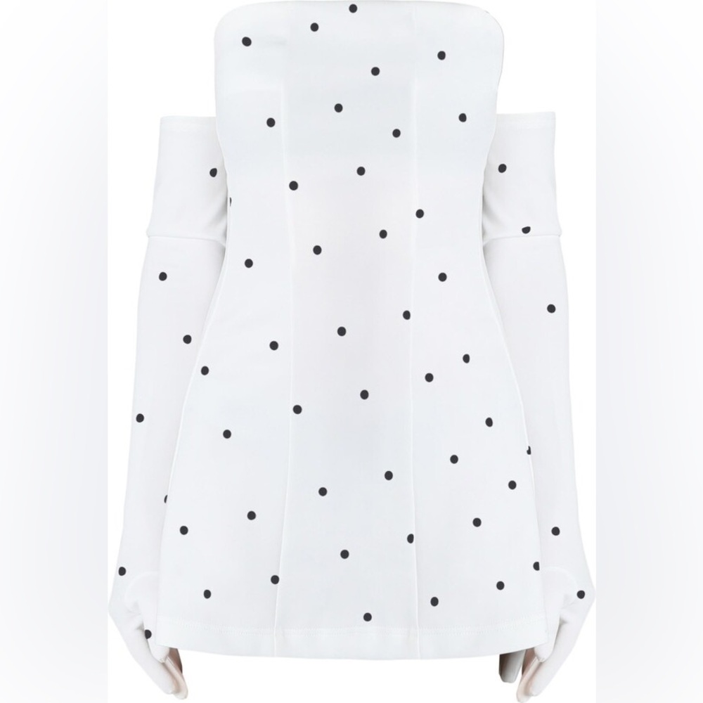 Miscreants London White Polka-Dot Cupid Dress & Gloves